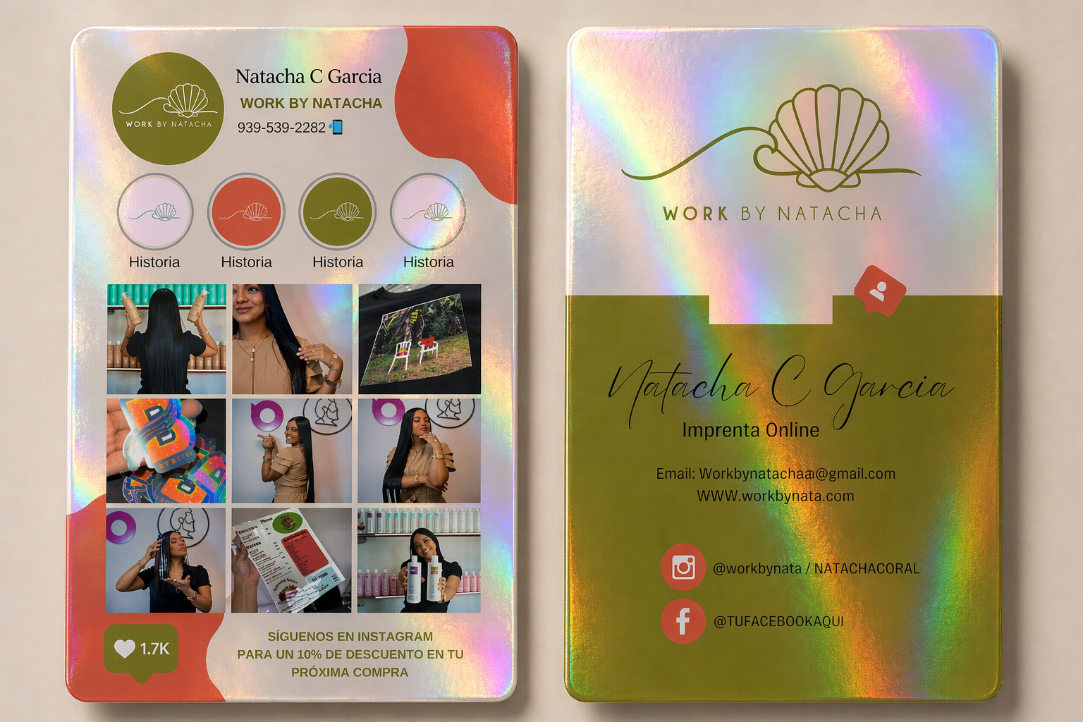 Holographic Insta Cards (Dos caras)